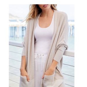 Barefoot Dreams CozyChic Lite Cliffside Wrap Cardigan Silver/Pearl- OSFM